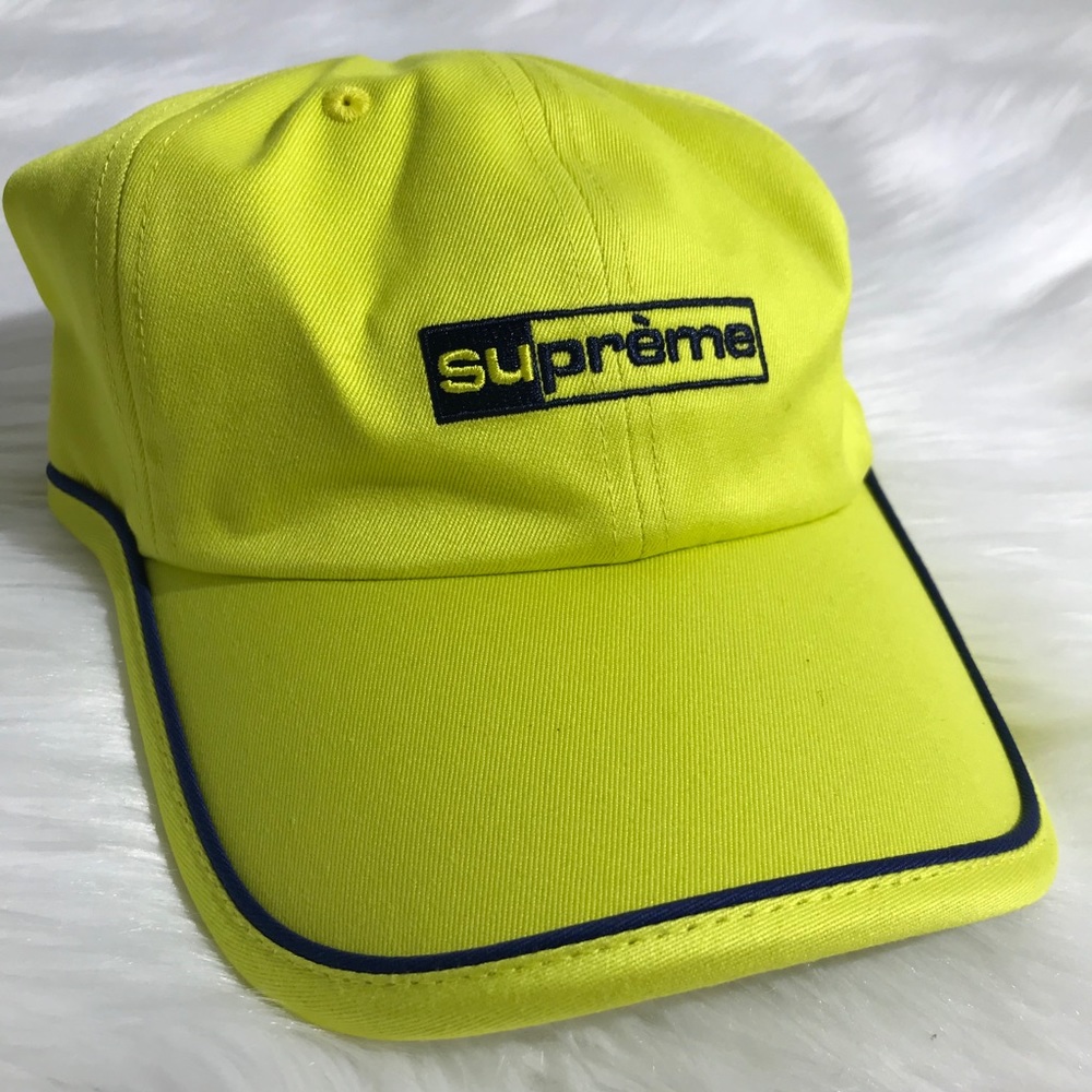 Supreme Authentic 6-Panel Cap Hat Bright Yellow - Picture 2 of 9